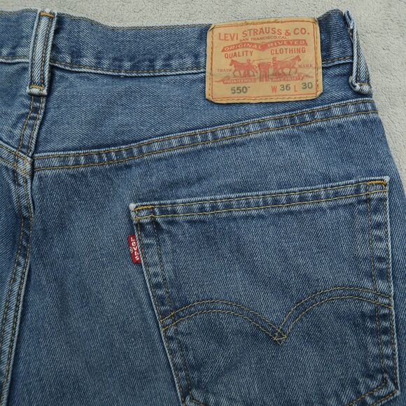 Levi's 550 Jeans Mens Size 36x30 Blue Relaxed Fit 100% Cotton Denim Medium Wash - Picture 8 of 15